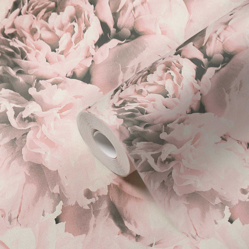 Wallpaper with flowers in soft pink, AS Creation 1332336 AS Creation