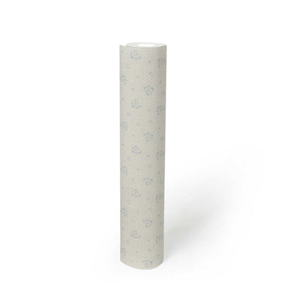 Wallpaper with flowers in shabby chic: grey and blue - 1373022 AS Creation