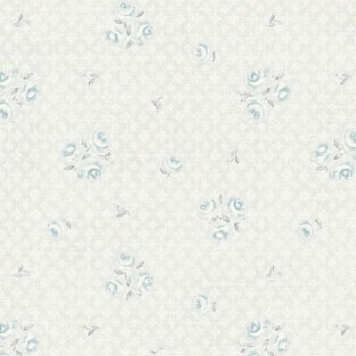 Wallpaper with flowers in shabby chic: grey and blue - 1373022 AS Creation