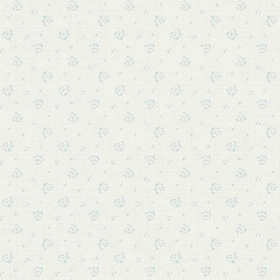 Wallpaper with flowers in shabby chic: grey and blue - 1373022 AS Creation