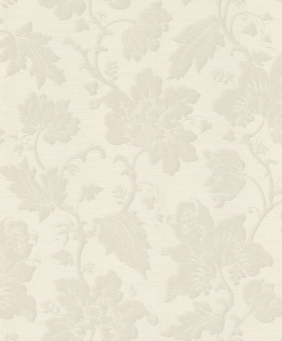 Wallpaper with floral ornaments in classic style, white, RASCH, 2132102 AS Creation