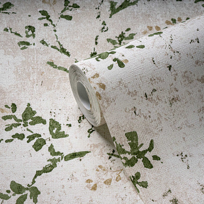 Watercolour floral wallpaper - beige, green, 1406330 AS Creation