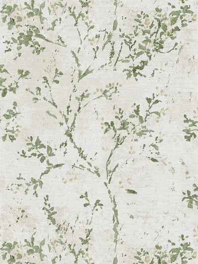 Akvareliniai gėlių tapetai - smėlio spalvos, žalias, 1406330 AS Creation