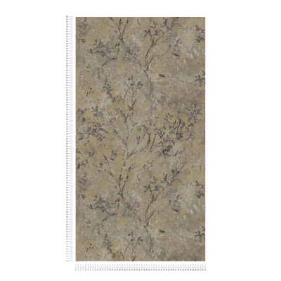 Wallpaper with floral pattern in watercolour style - brown, gold, 1406325 AS Creation