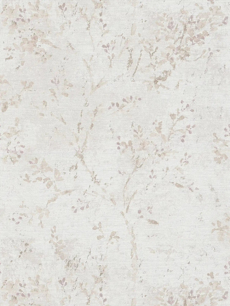 Wallpaper with floral pattern in watercolour style - grey, taupe, 1406327 AS Creation