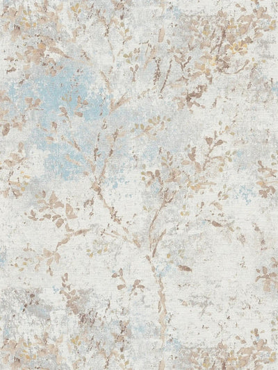 Wallpaper with floral pattern in watercolour style - grey, blue, beige, 1406326 AS Creation