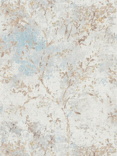 Обои с цветочным рисунком в акварельном стиле - серый, голубой, бежевый, 1406326 AS Creation