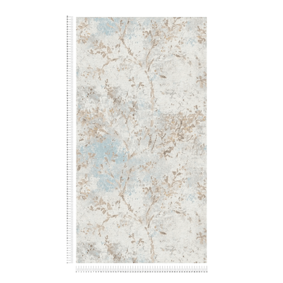 Wallpaper with floral pattern in watercolour style - grey, blue, beige, 1406326 AS Creation