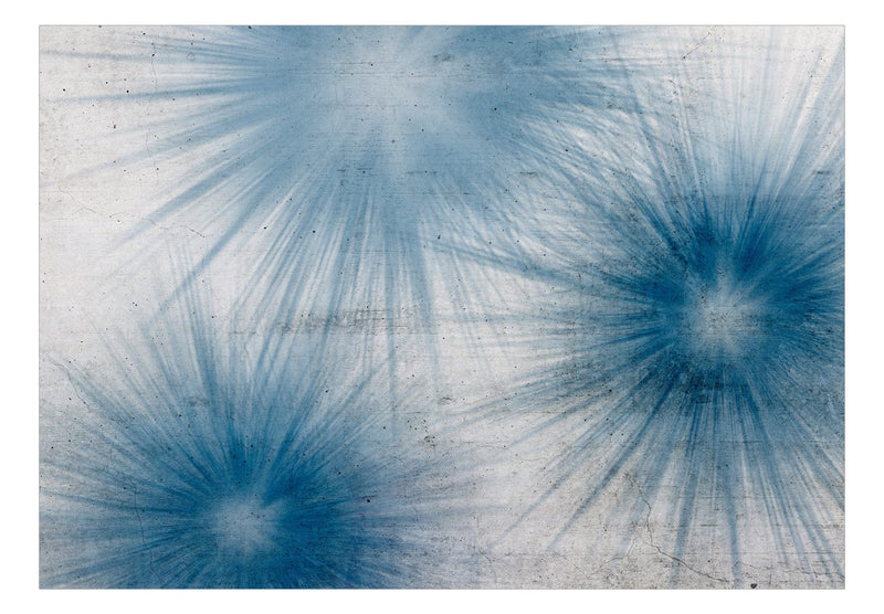 Tapetai su mėlyna abstrakcija pilkame fone - Mėlyni šešėliai, 143011 G-ART