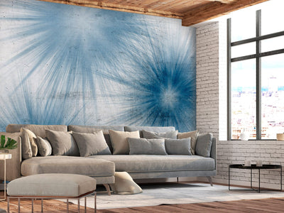 Wallpaper with blue abstraction on grey background - Blue shadows, 143011 G-ART
