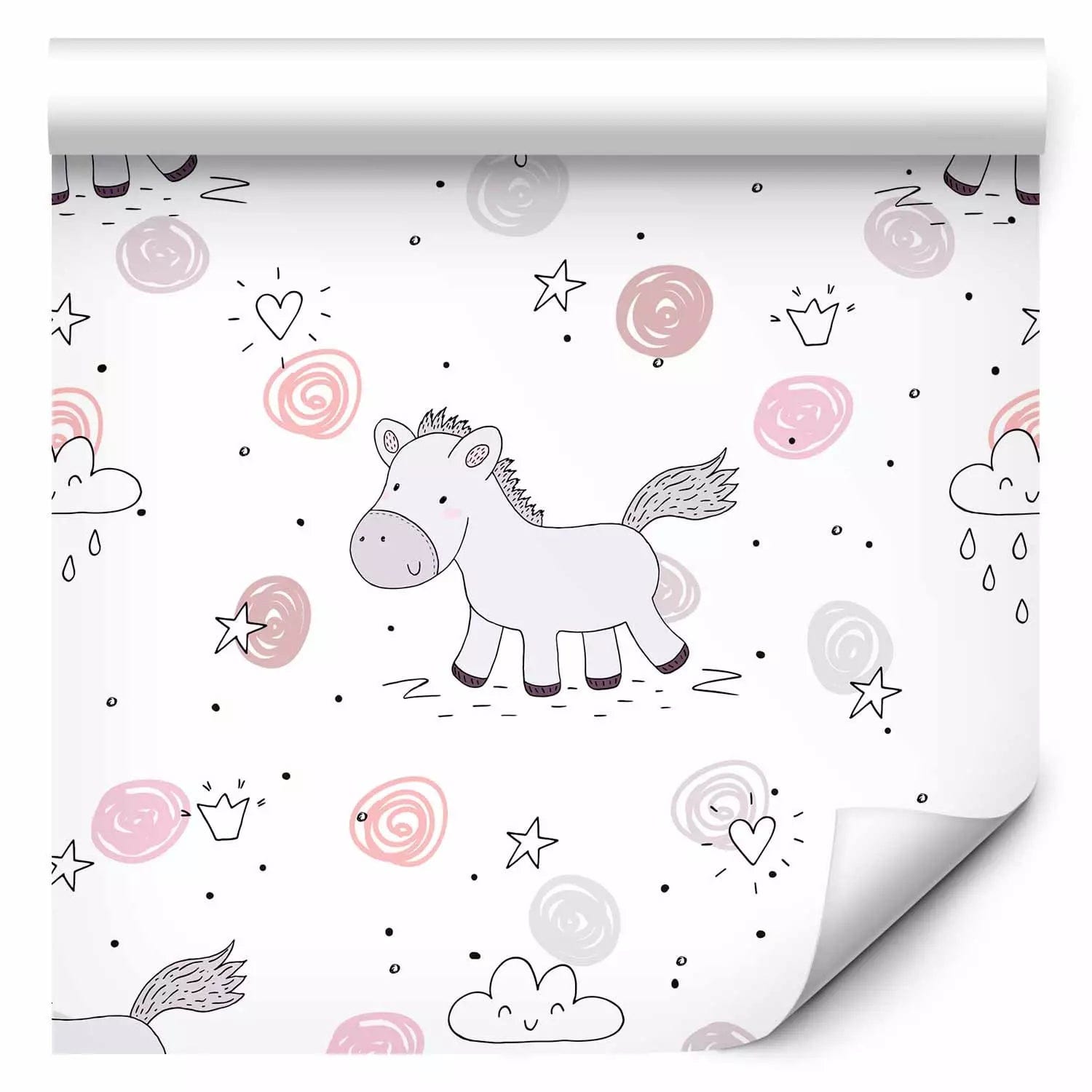 Tapetes ar zirgiem, bērnu istabai - Smieklīgs ponijs, (0,5x10m) G ART