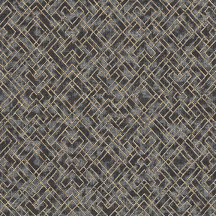 Tapetes Art Deco stilā melnā un zeltā krāsā ar spīduma efektu, 1366271 AS Creation