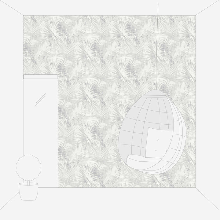 Tapetes ar palmu lapām pelēkā krāsā AS Creation 363851 AS Creation