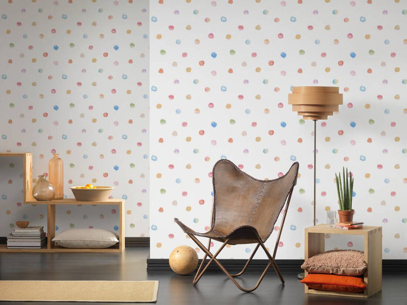 Nursery wallpaper with watercolour dots, 1351037 Without PVC AS Creation