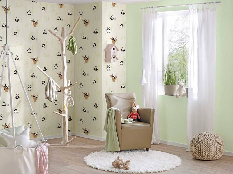 Wallpaper for nursery with pandas AS Creation 1350755 Without PVC AS Creation