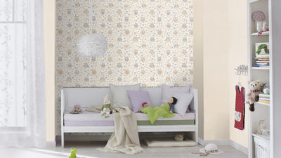 Wallpaper for children's room with owls, in pastel colors - 1600547 Erismann