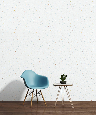 Wallpaper for children's room with dots in blue, 1350352 Without PVC AS Creation