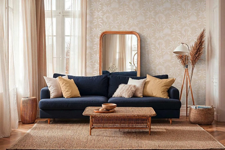 Bēšas Stilizētu Palmu Tapetes (3012117) AS Creation