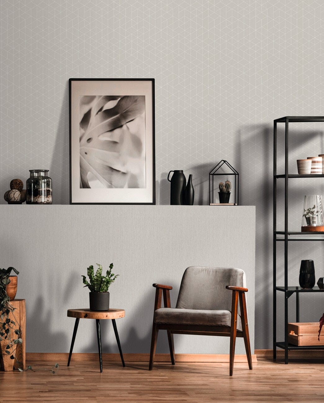 Lētas tapetes ar grafisku rakstu taupe krāsā, Erismann 646637 Erismann