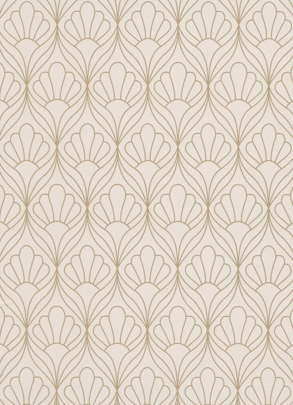 Lētas tapetes Erismann ar ornamentu bēšā un zeltā krāsā - 638902 Erismann