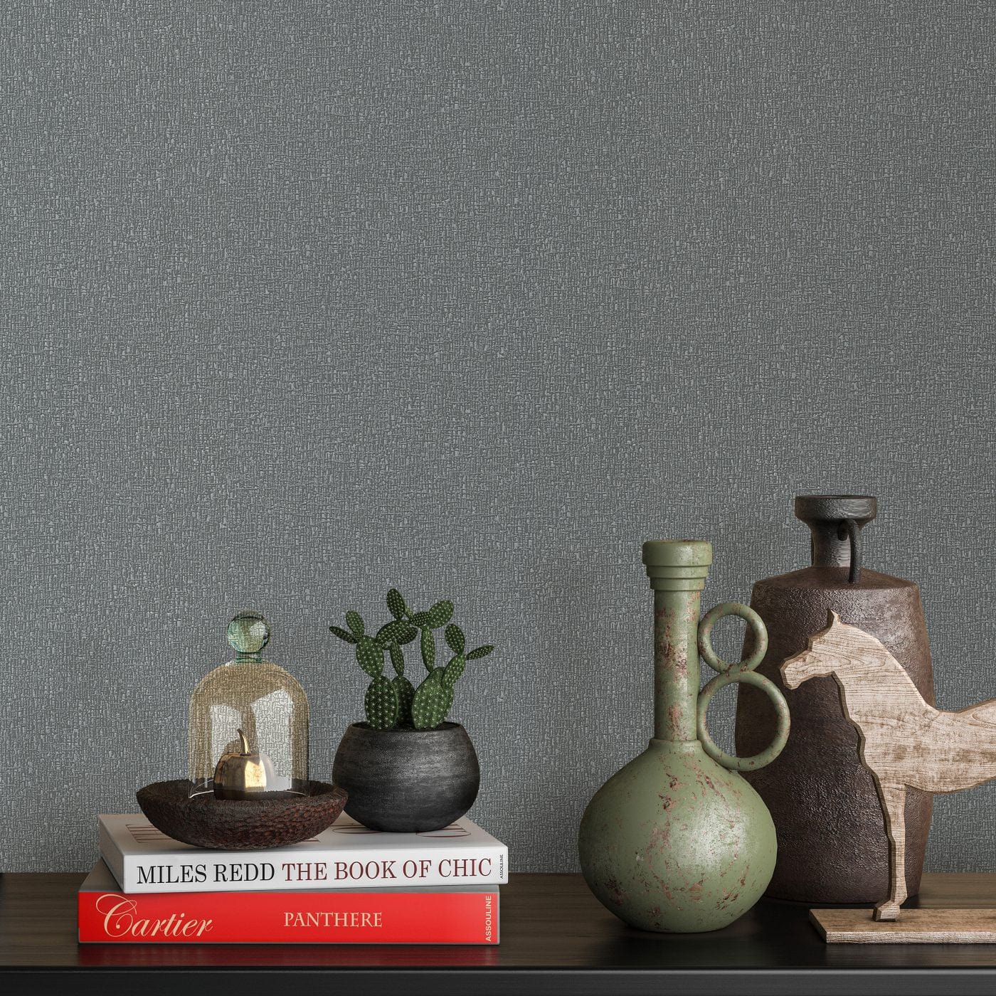 Tapetes Erismann ar teksturētu un mirdzošu virsmu pelēkā krāsā - 3743643 Tapetenshop.lv