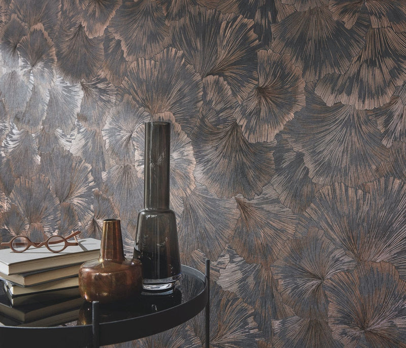 Wallpaper Erismann - gently intertwined leaves in brinzen/black, 3752043 Erismann