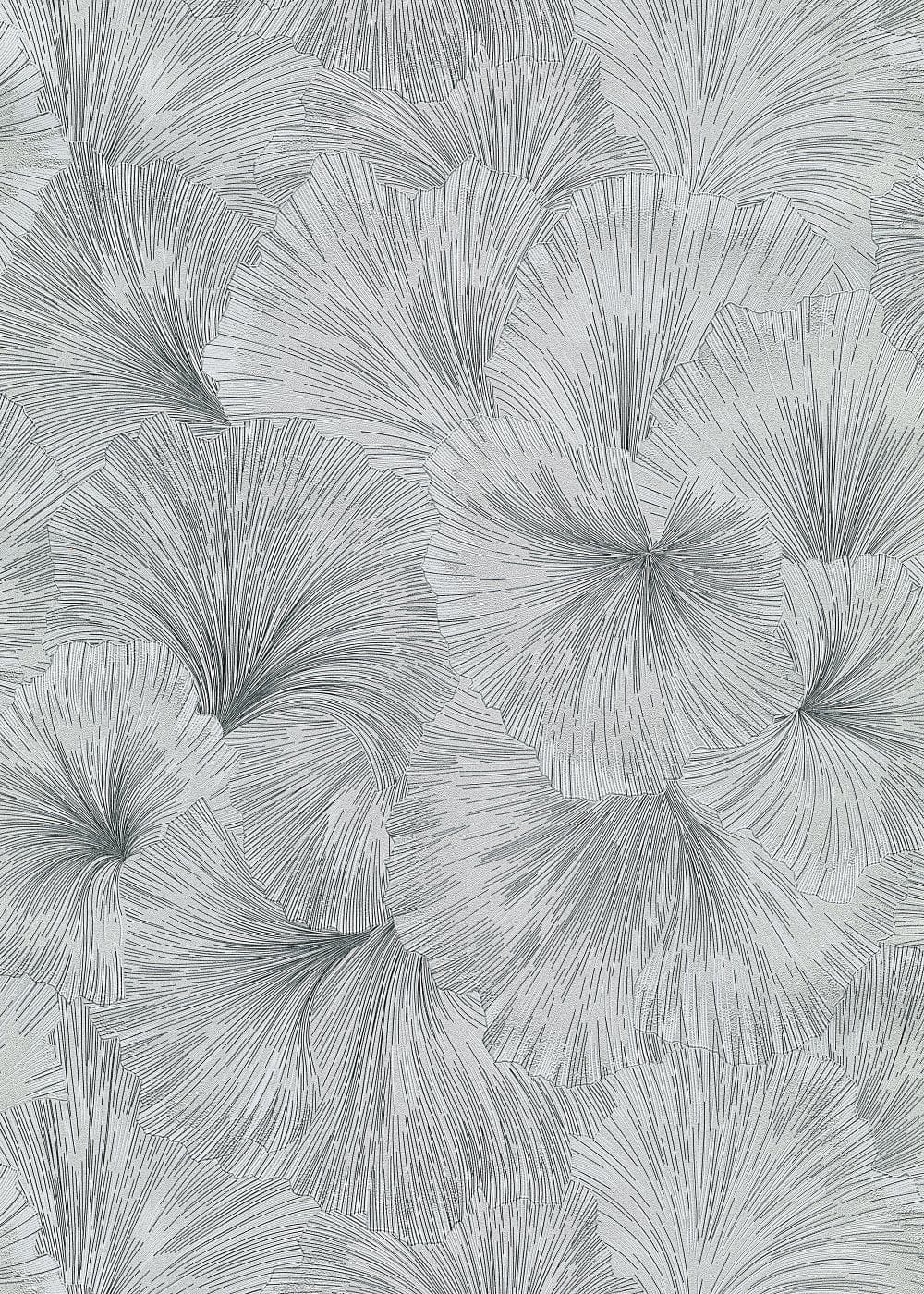 Tapetes Erismann - maigi savijušās lapas pelēkā krāsā, 1037310 Erismann