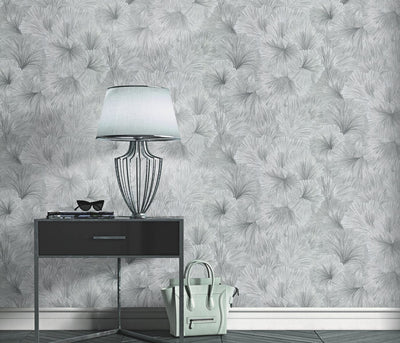 Wallpaper Erismann - gently intertwined leaves in grey, 3751776 Erismann