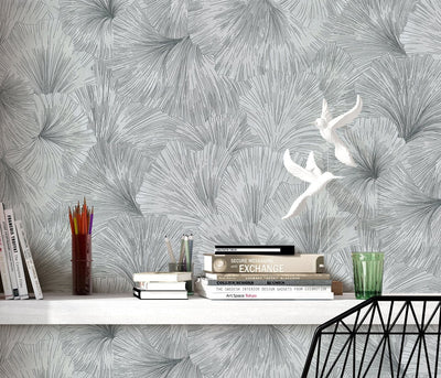 Wallpaper Erismann - gently intertwined leaves in grey, 3751776 Erismann