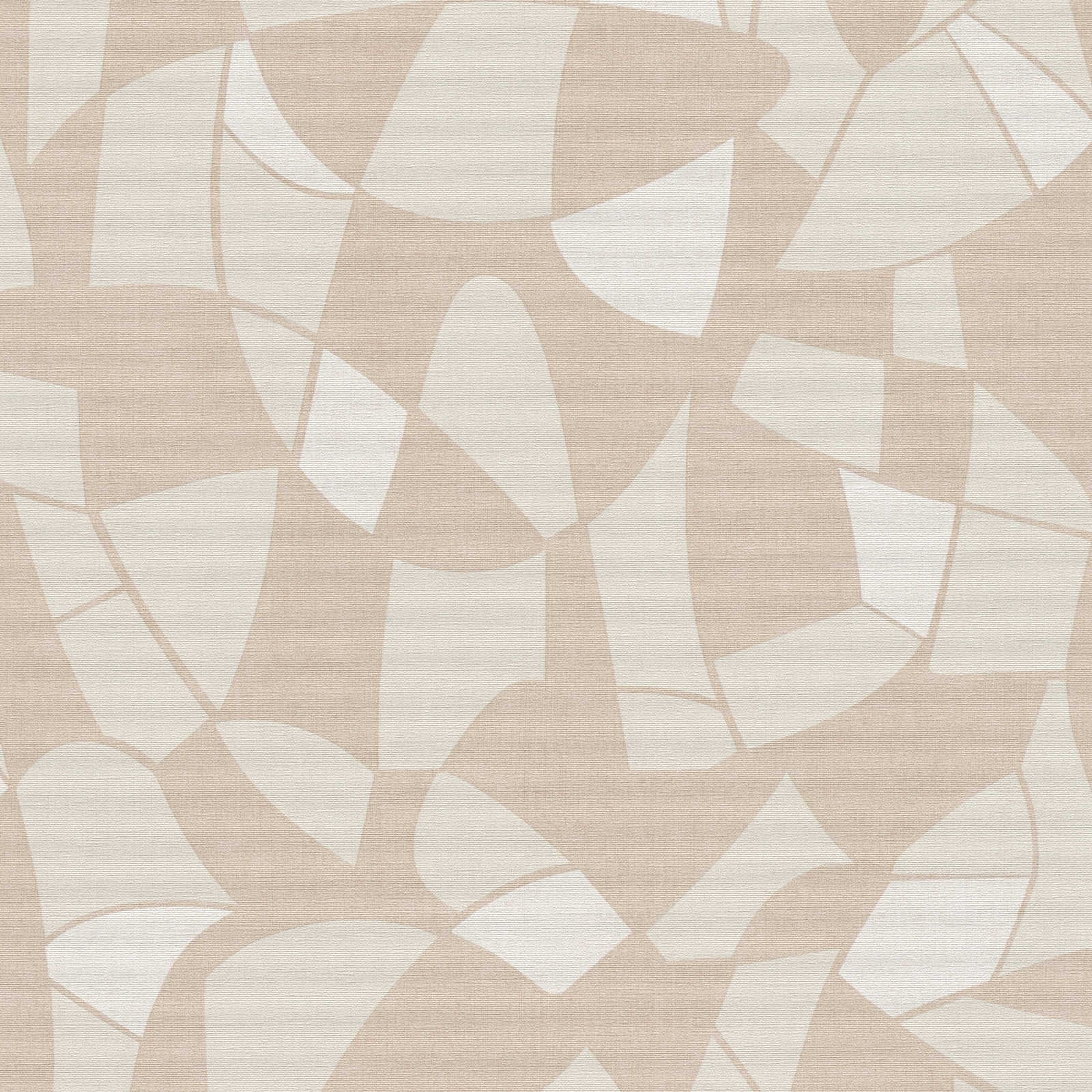 Tapetes ģeometriskā stilā - bēša, krēmkrāsa - 1373424 AS Creation