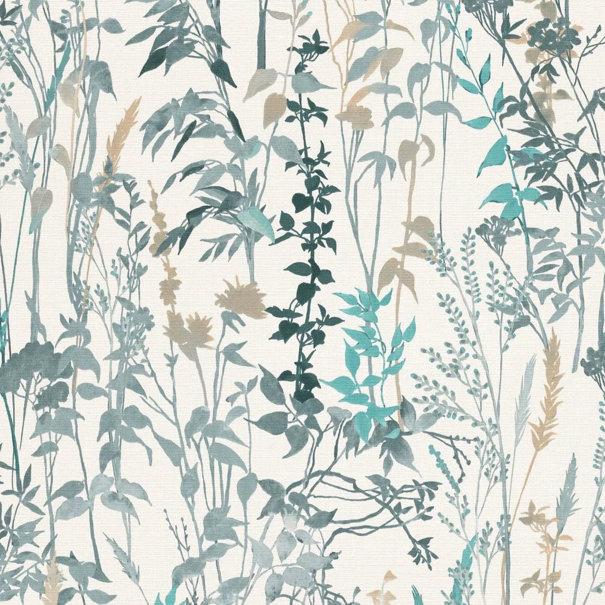 Lauku stila tapetes ar lapu motīvu uz balta fona   Tapetenshop.lv