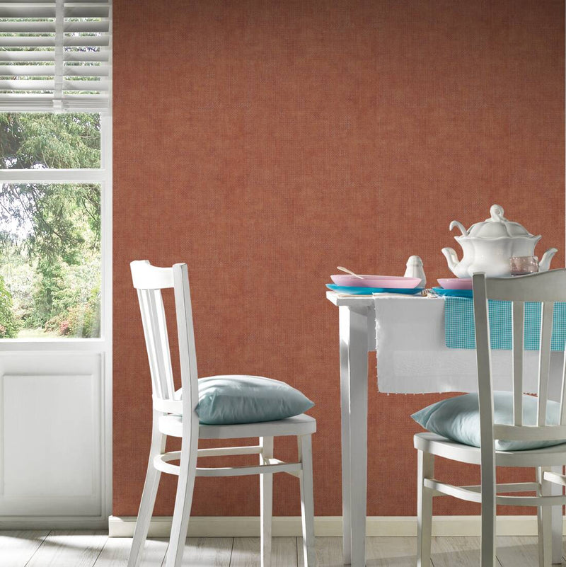 Wallpaper orange with silver line pattern, 1366252 AS Creation