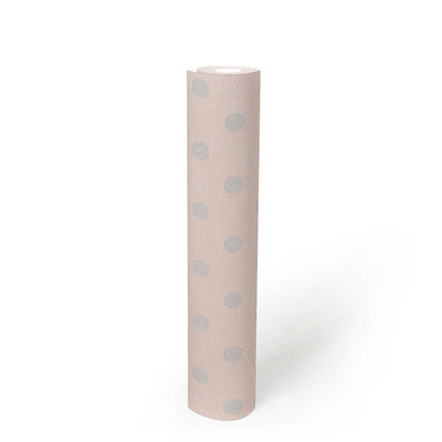 Tapeet Polka dots tekstuurse mustriga - roosa ja hall, 361481 AS Creation
