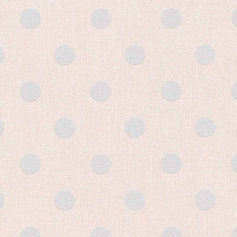 Wallpaper Polka dotswith textured pattern - pink and grey, 361481 AS Creation