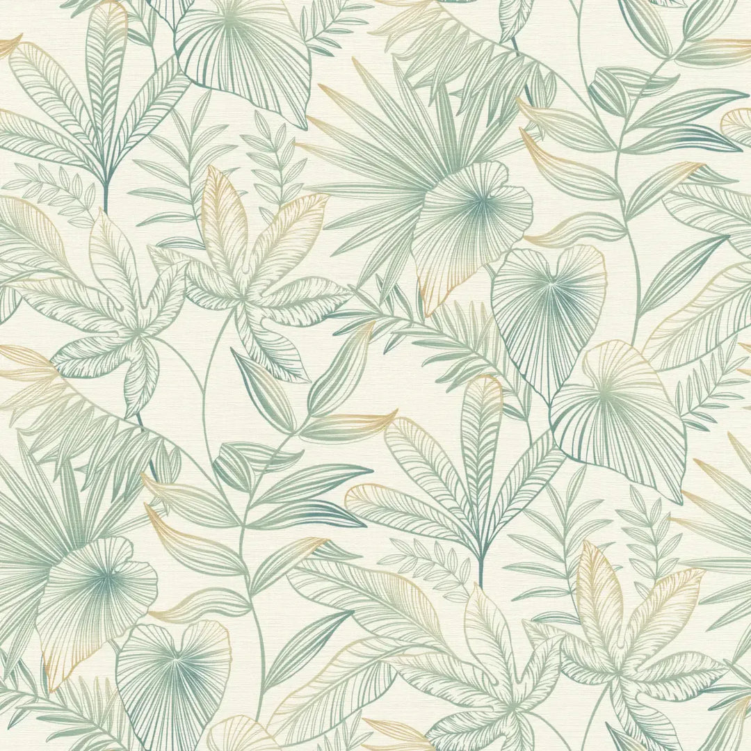 RASCH Wallpaper 2156462 | Botanical motif with a matt linen texture