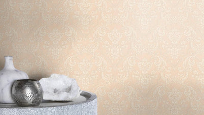 RASCH wallpaper with classic ornaments in beige and pink, 2132351 RASCH