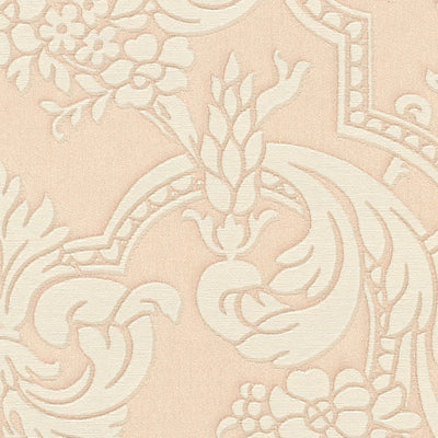 RASCH wallpaper with classic ornaments in beige and pink, 2132351 RASCH