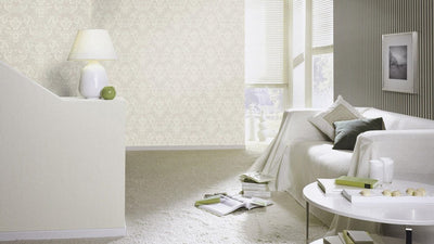 RASCH wallpaper with classic ornaments in shades of grey, 2132401 RASCH