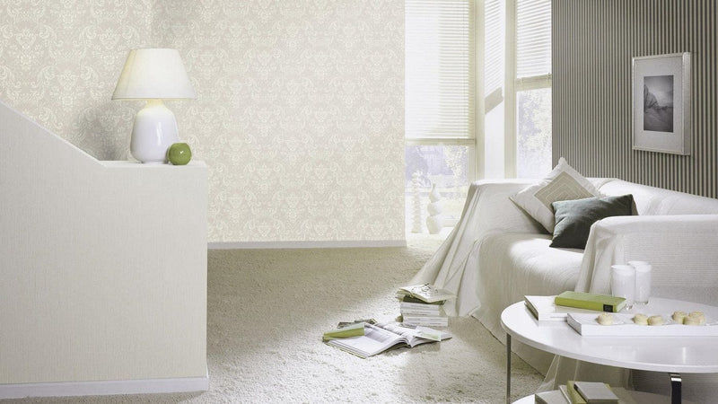 RASCH wallpaper with classic ornaments in shades of grey, 2132401 RASCH