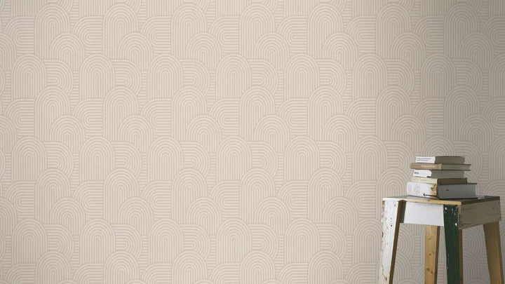 Matētas tapetes RASCH ar retro ornamentu bēšā krāsā, 634150, nopirkt RASCH