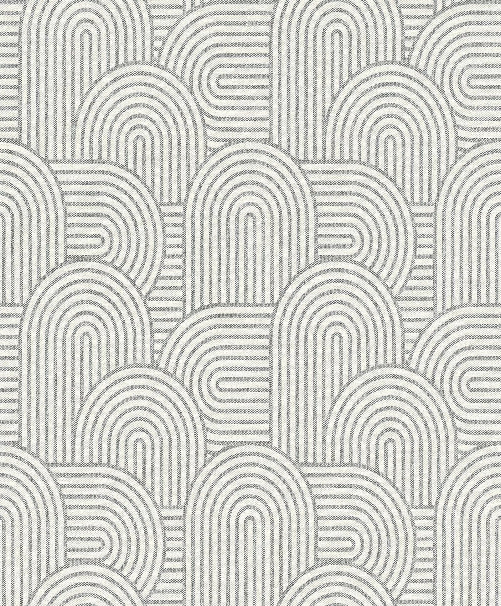 Tapetes RASCH viesistabai ar retro ornamentu pelēkā krāsā, 634143 RASCH