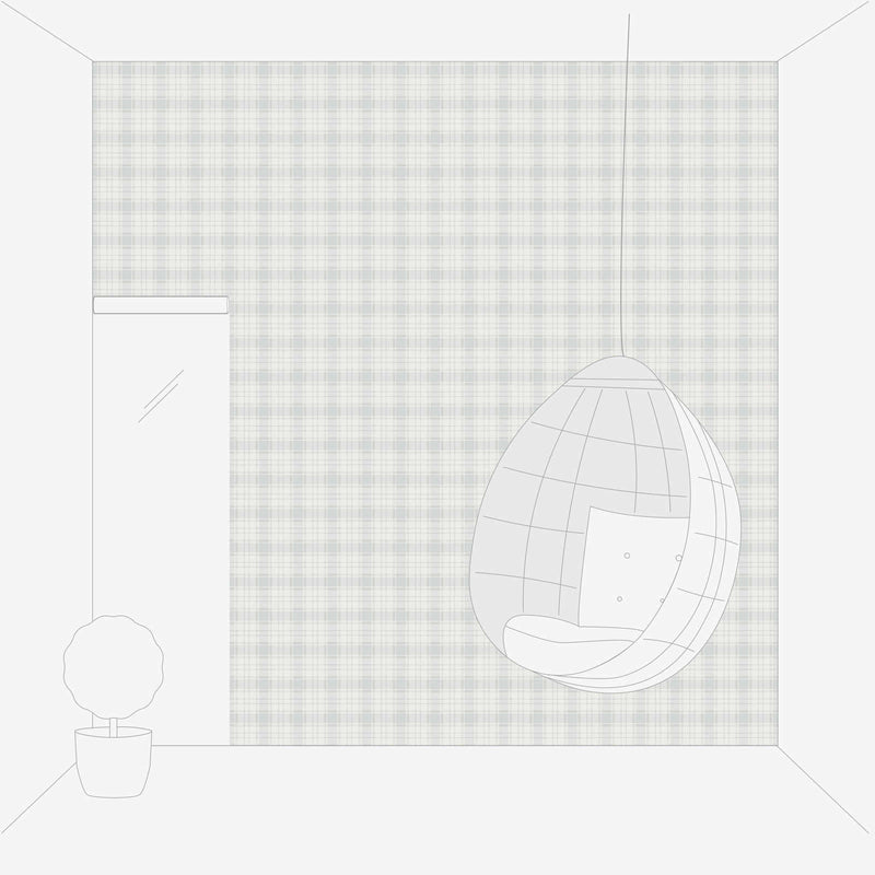 Wallpapers in plaid and country: grey, white- 1373102 AS Creation