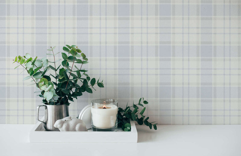 Wallpapers in plaid and country: grey, white- 1373102 AS Creation