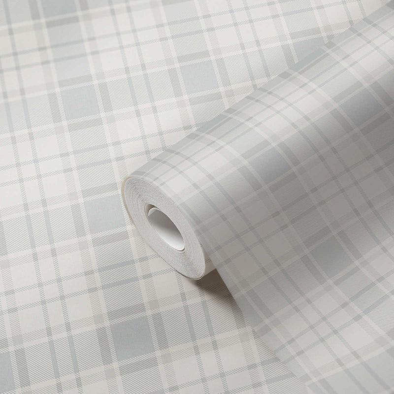 Wallpapers in plaid and country: grey, white- 1373102 AS Creation