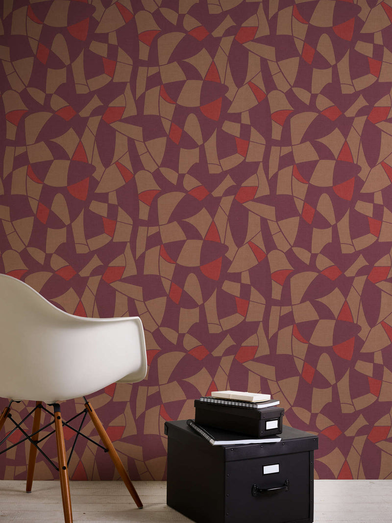 Wallpaper in dark colours with abstract pattern, 1373423 AS Creation