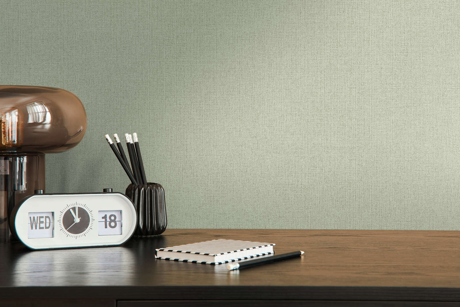 Tapetes zaļos toņos ar tekstila rakstu AS Creation 363787 AS Creation