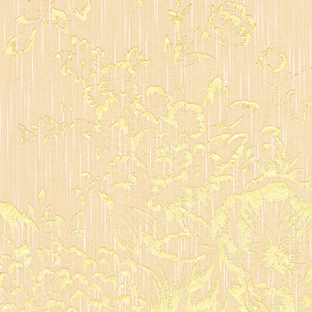 Tekstila ar zelta ziedu rakstu - zelta, krēma - 306573 AS Creation