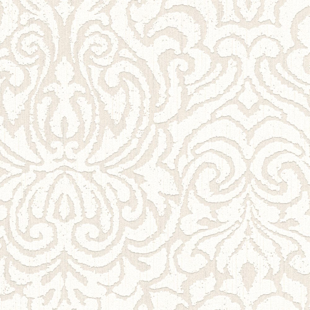 Tekstila tapetes ar ornamentu vintāžas stilā - krēmkrāsā, 961935 AS Creation