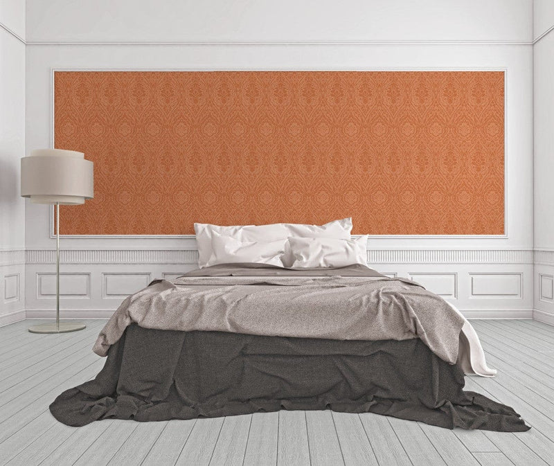 Textile wallpaper with a classic pattern AS Creation 96195-2 orange AS Creation