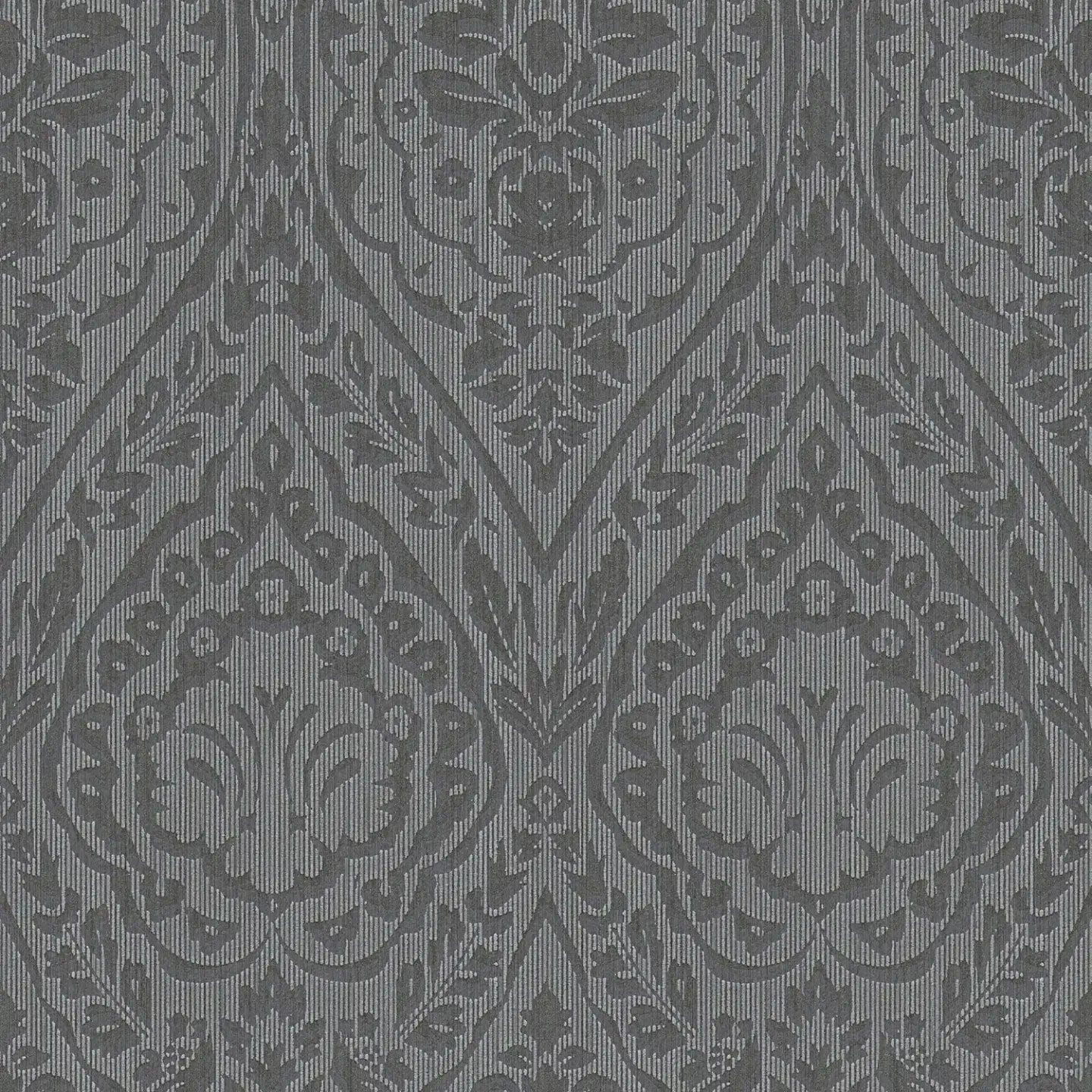 Tekstila tapetes ar klasisku rakstu AS Creation 96195-7 tumšā krāsā AS Creation